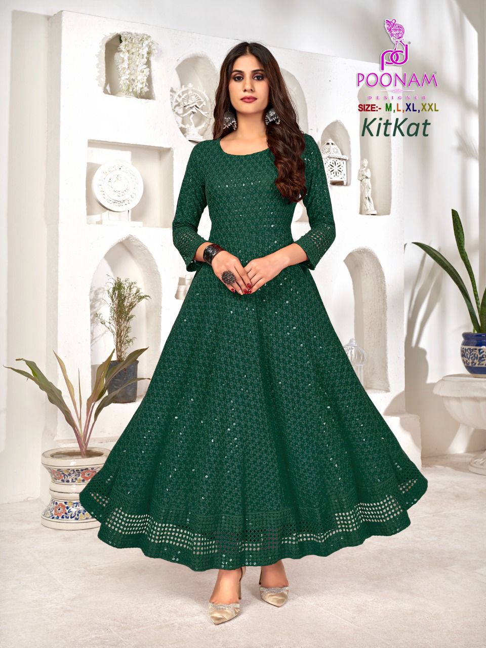 Poonam Kitkat New Exclusive Wear Rayon Anarkali Kurti Collection